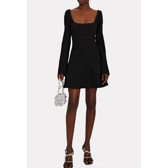 A.L.C. Heidi Black Crepe Mini Dress Size 10